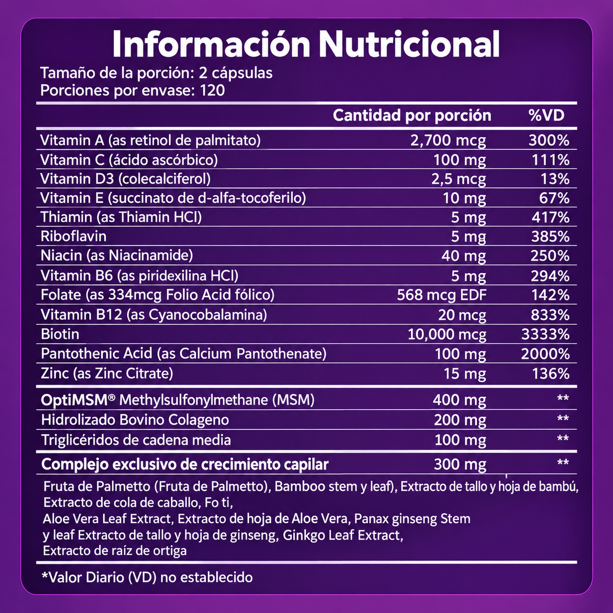 Vitaminas para el Crecimiento del Cabello