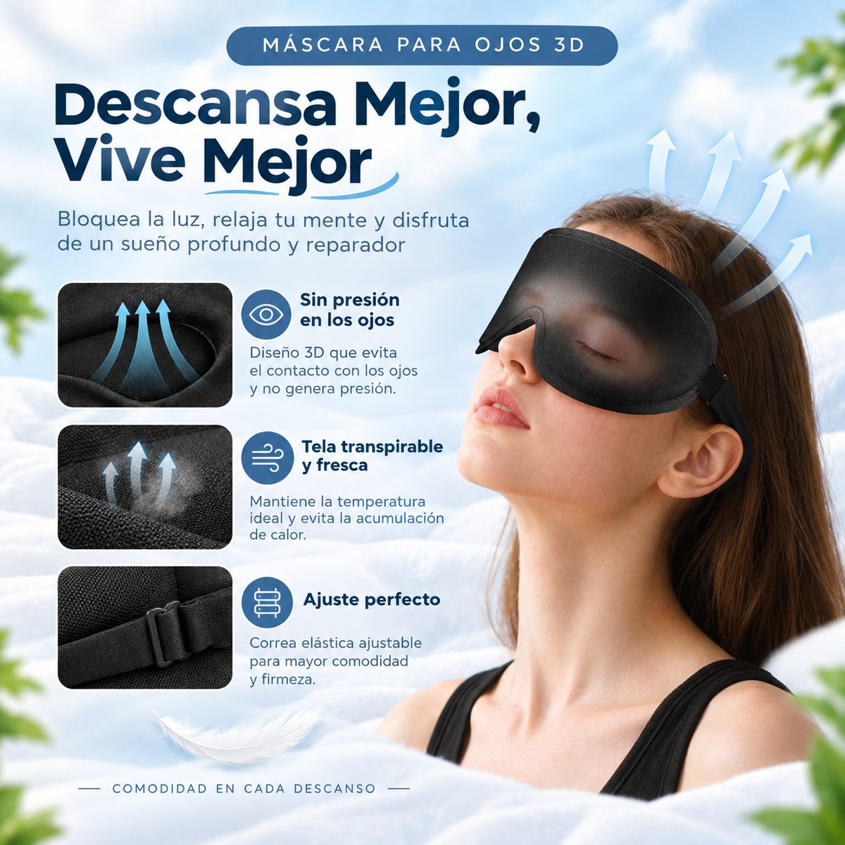 Vitaldim™ - Antifaz de Sueño 3D