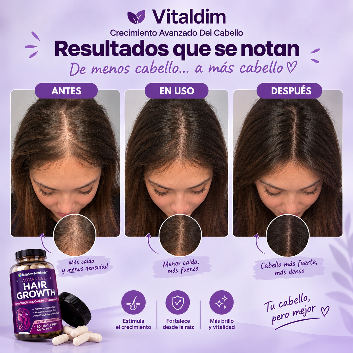 Vitaminas para el Crecimiento del Cabello