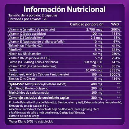 Vitaminas para el Crecimiento del Cabello