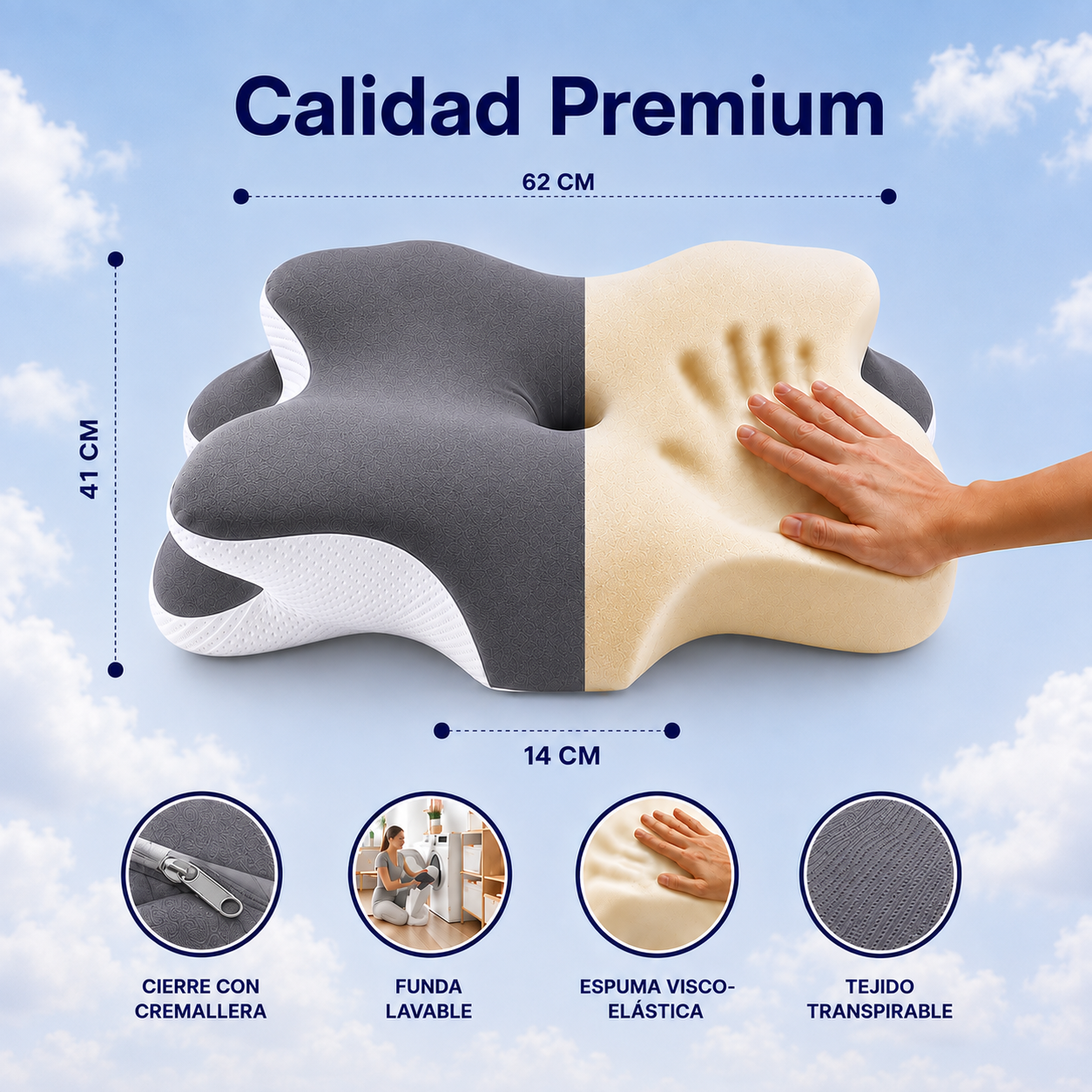 Almohada Cervical Ergonómica Vitaldim™